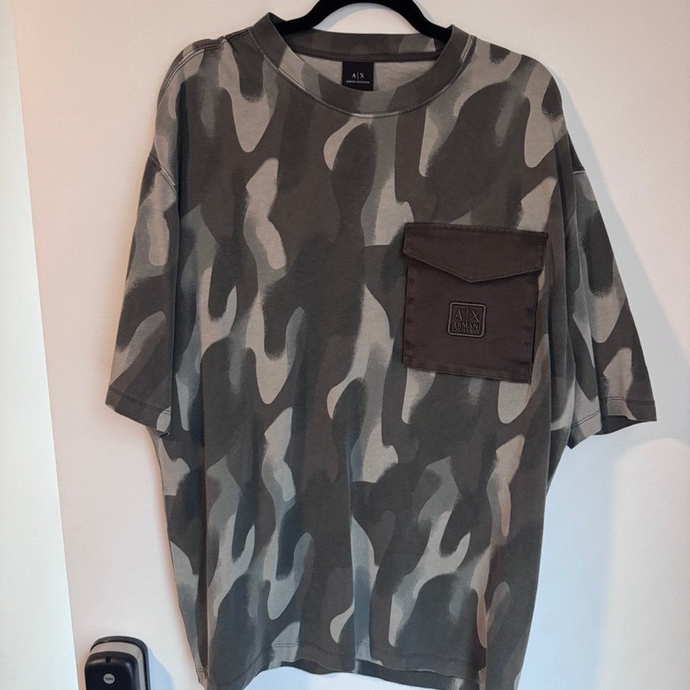 A/X Armani Exchange Men's Camouflage T-Shirt - Gray